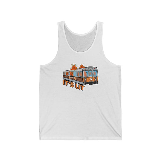 Orange line - IT’S LIT! Unisex Jersey Tank