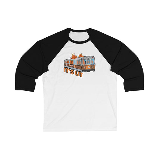 Orange Line - It's Lit Unisex 3\4 Sleeve Baseball Tee