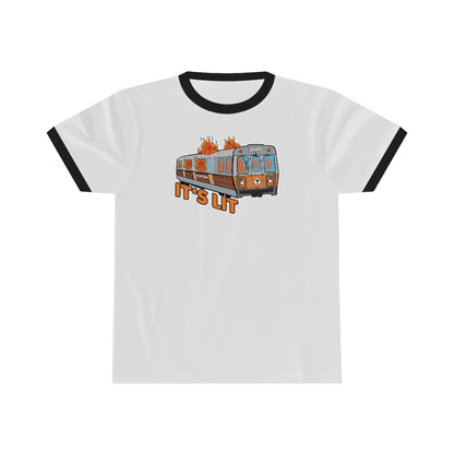 Orange Line - It's Lit Unisex Ringer Tee